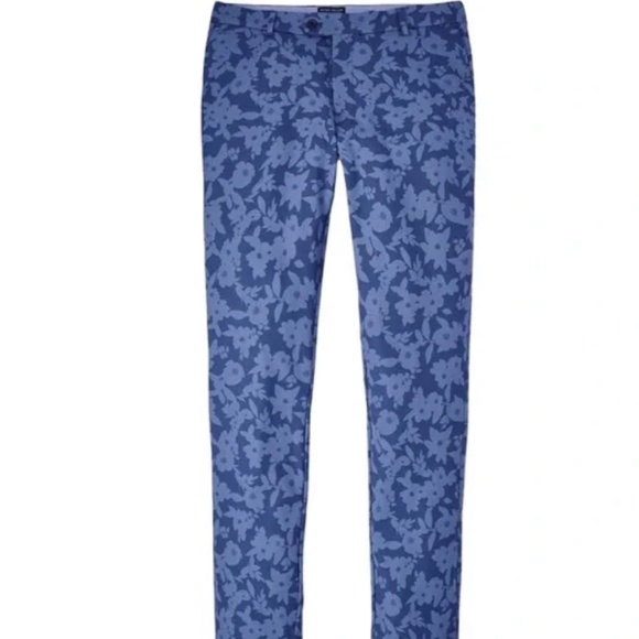 Peter Millar Men's SZ 30x34 Blue Pearl Floral Surge Performance Pants MSRP $198 - Picture 2 of 8